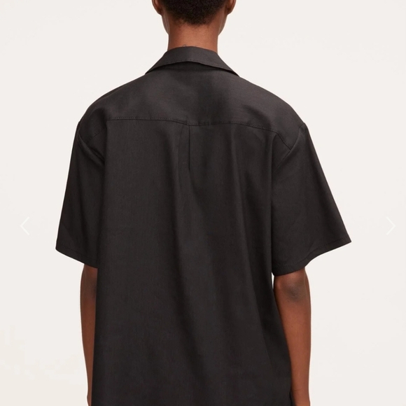 Rebecca Taylor Black Linen Cabana Button Down Collar Shirt - Picture 3 of 4